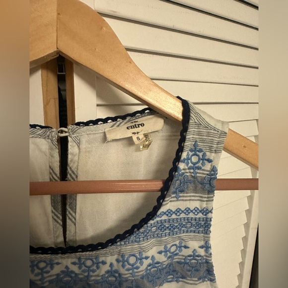 Entro Dress Blue White Gray Women’s Mini - Picture 3 of 4